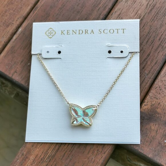 Kendra Scott Jewelry - Kendra Scott Lillia Butterfly Necklace. Gold Dichroic Glass
